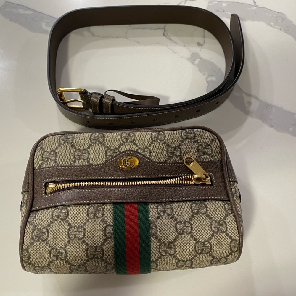 Gucci GG Supreme Monogram Web Ophidia Belt Bag